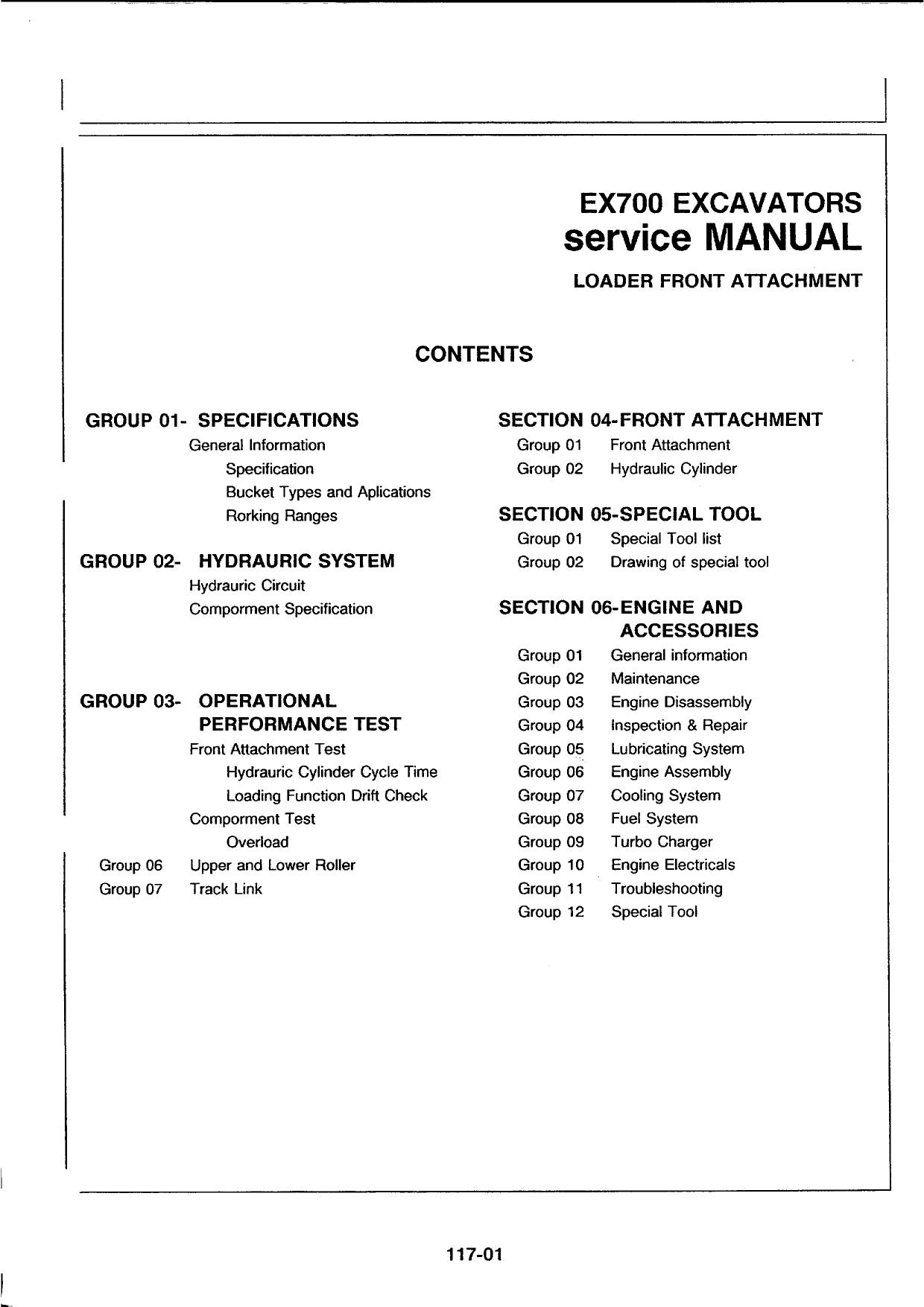 EX700 Service Manual HITACHI Excavator
